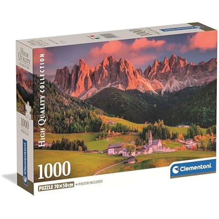 Puzzle - CLEMENTONI - Magical Dolomites - 1000 pièces - 70 x 50 cm - Matériaux recyclés