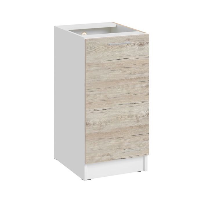 Meuble bas de cuisine Eco Noyer Blanchi 1 porte L 40 cm - Cuisineandcie