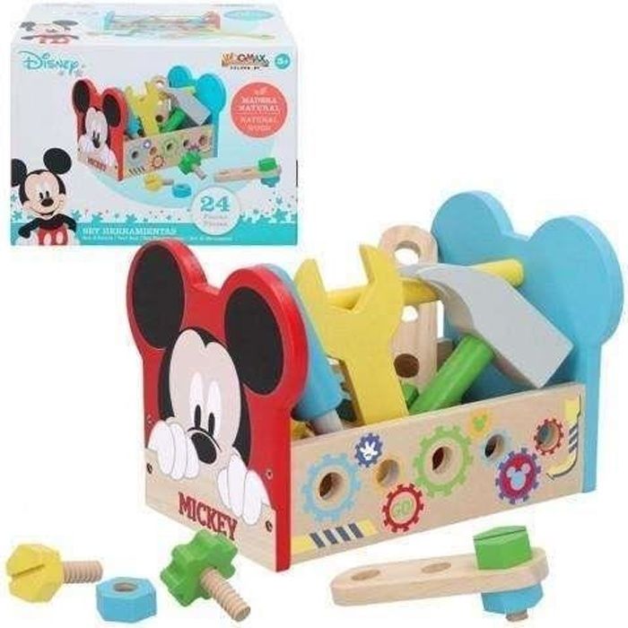 Disney - Mallette à Outils 24 pièces Boîte à Outils Jouets Bricolage Construction - Jouets Enfants 3 Ans Jouets