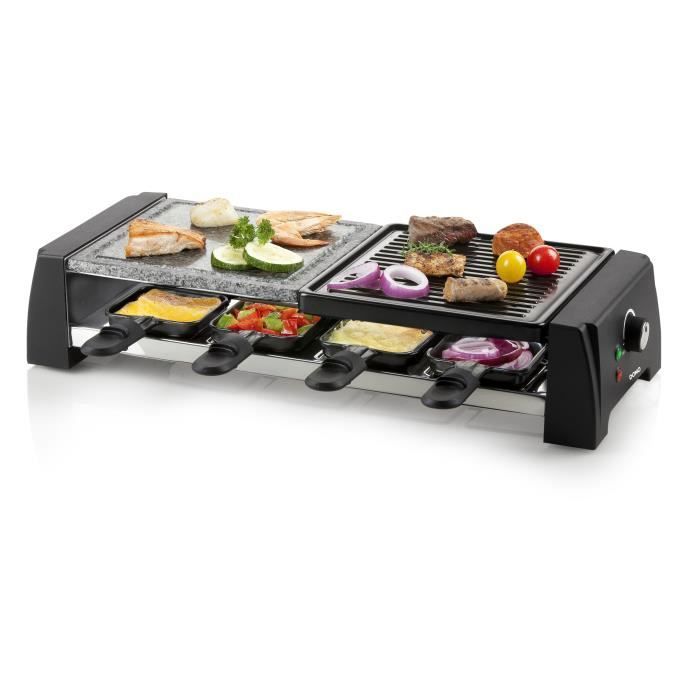 Appareil à Raclette 4en1 – Crêpière – Grill - Pierre à cuire - 8