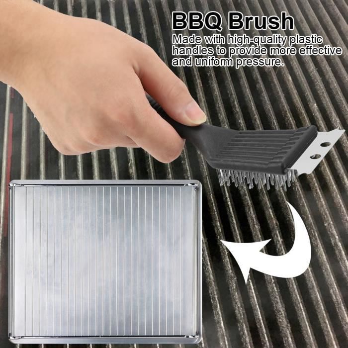 Nettoyeur De Barbecue électrique Rechargeable USB - Brosse Rouleaux Acier Inox 304, Sans Poils - Avec LED, 350 Tr/min - Pour Grilles Sales
