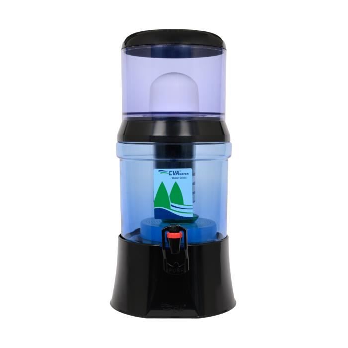 Fontaine a eau filtrante EVA bep, cuve verre - 7 litres - noire - avec système magnétique