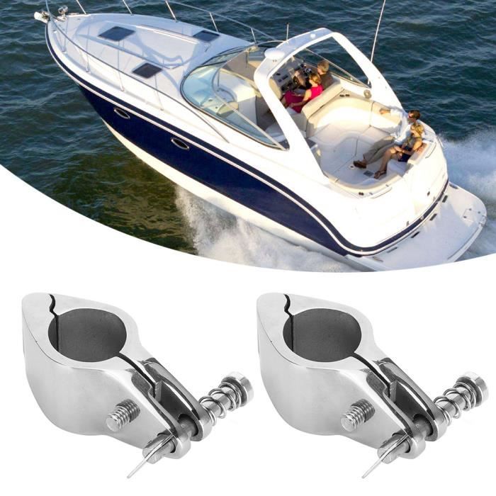 2pcs Glissière Mâchoire Marine 316 Acier Inoxydable - Rail Bimini 22/25/30mm
