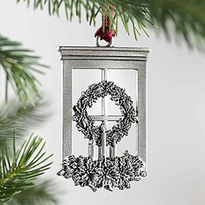 Décoration De Noël Métal à Suspendre – Magie De Noël – ENESCO – Boule Rouge
