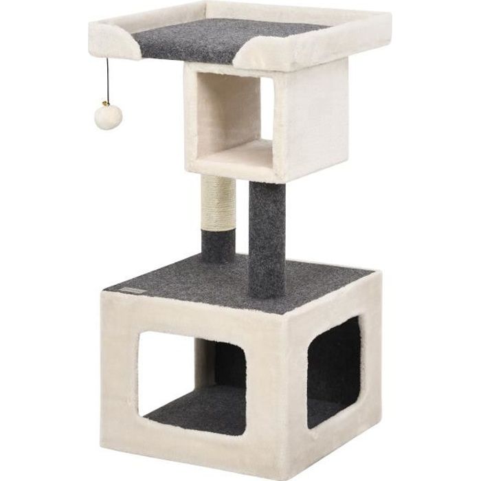 Comparer les prix de GOPLUS Arbre à Chat à 2 Niveaux avec Perchoirs ConfortablesMaison de Jeu pour ChatonsCadre dEscalade Chatavec Poteaux en Sisal