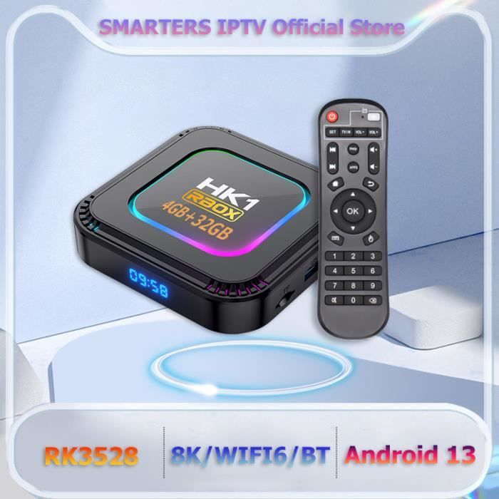 Décodeur Lecteur Multimédia Android 13 TV box HK1RBOX K8 4Go 32Go RK3528 Wifi6 BT 8K Ultra HD