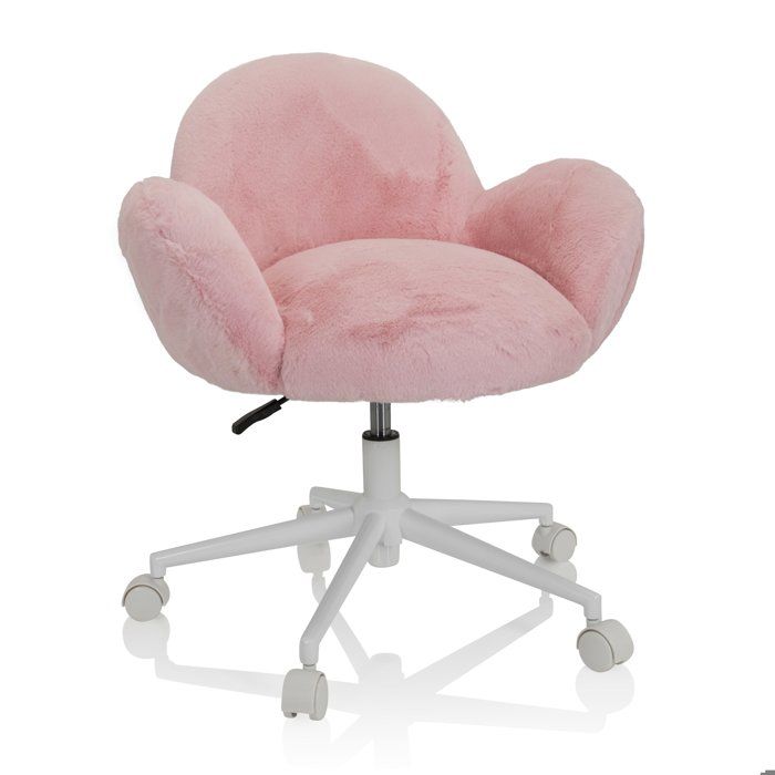 Chaise pivotante pour des enfants - hjh OFFICE - KID TEDDY - Rose - Tissu Chaise pivotante pour des enfants - hjh OFFICE - KID TEDDY - Rose - Tissu
