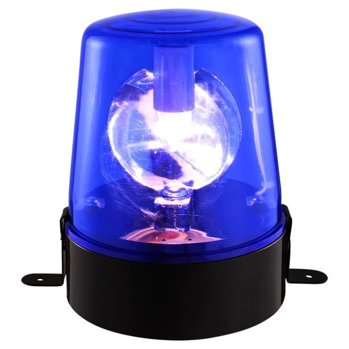 Gyrophare 220V de couleur bleu avec 2 étriers de fixation - lampe