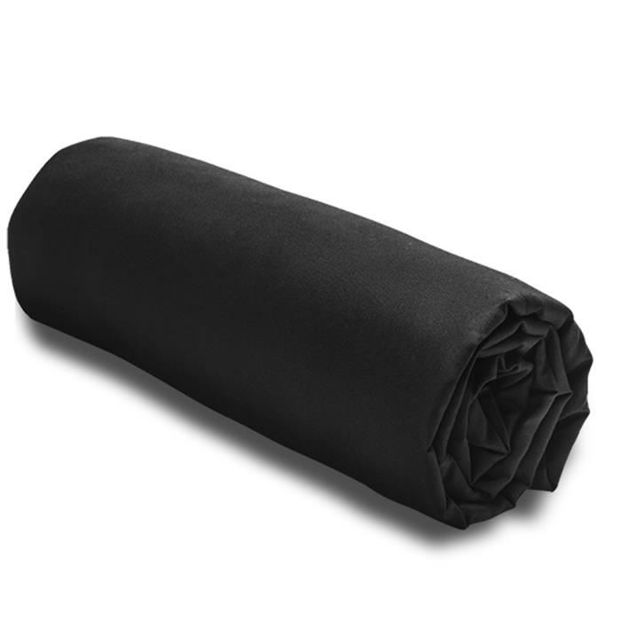 Drap housse - LA MAISON DAMELIE - CASUAL - Noir - 90x190 cm - Bonnet 25 cm