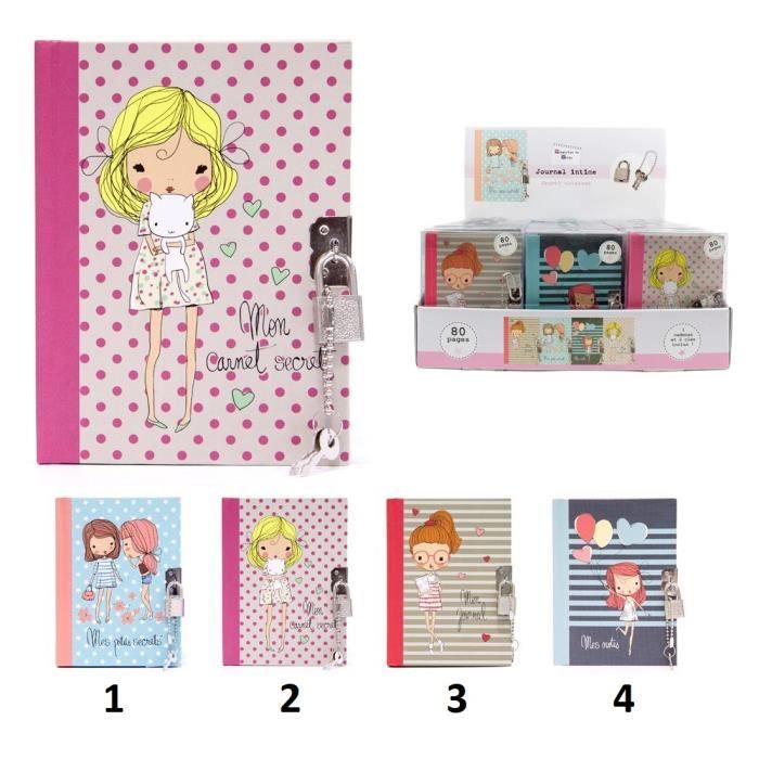 13236 Miss Melody - Journal Intime avec Code chiffré et Son Livre Rose