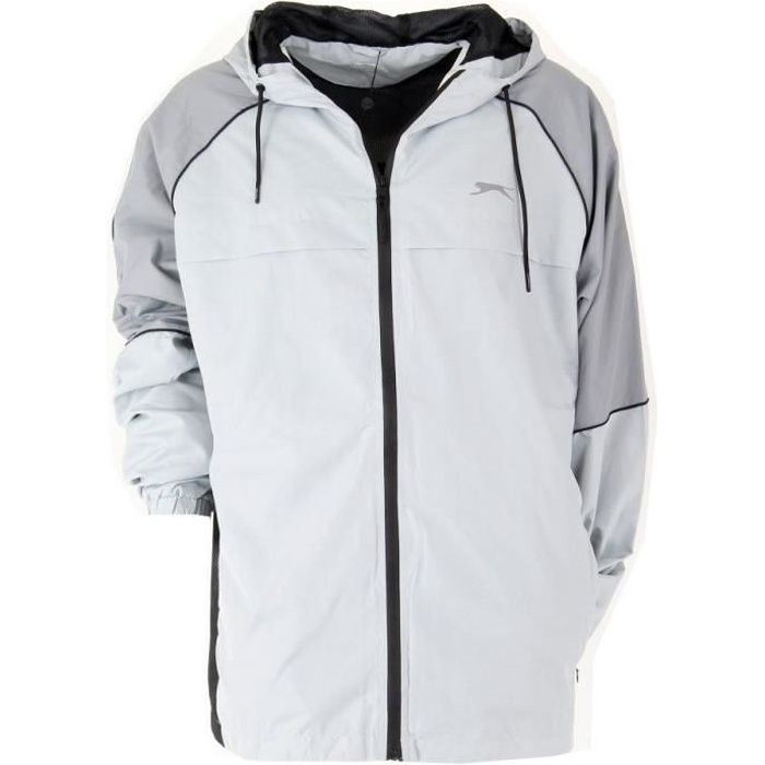 veste imperméable grande taille homme slazenger adamson - gris clair - randonnée en montagne - manches longues