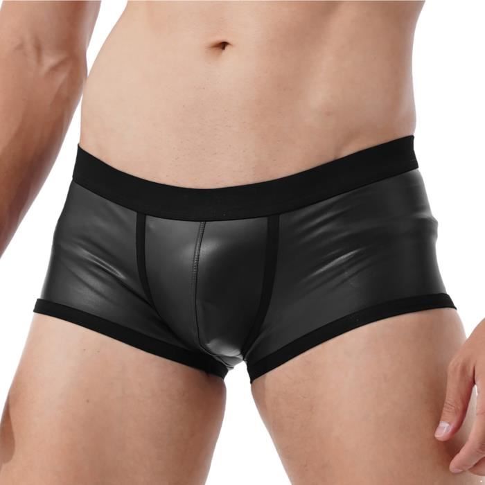 YIZYIF Boxer Homme Sexy Faux Cuir Erotique Boxeur Trunk Shorty Maillot de Bain S XL Noir Noir Cdiscount Pret a Porter