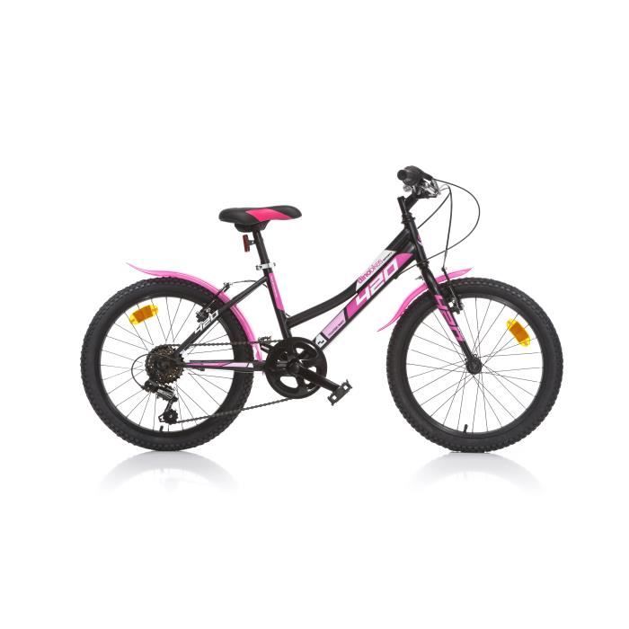 Vélo pour fille - AURELIA - MTB Aurelia Sport 20 Pouces - 6 Vitesses -  Blanc rose - Cross country - Cdiscount Sport