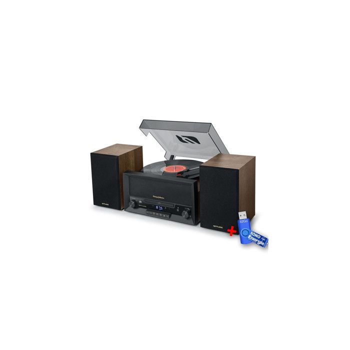 MUSE Platine vinyle  MT-120 MB avec syst&egrave;me CD Bluetooth USB st&eacute;r&eacute;o 3 vitesses 33/45/78 tours+cl&eacute; USB 32Go 