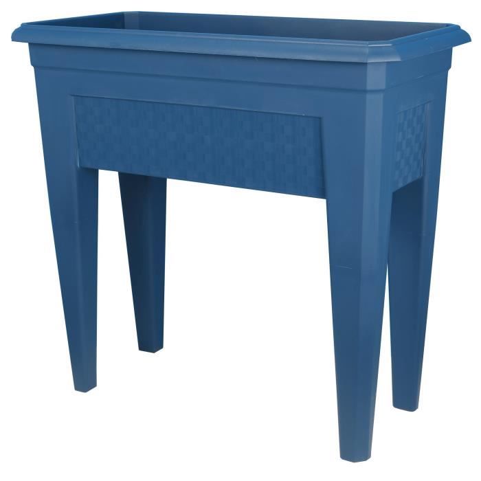 Bac à fleurs/culture/potagère - RIVIERA - IZIGARDEN 80 - 78x39x73cm - 50% recyclé - Bleu
