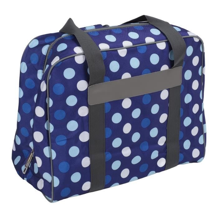 Sac De Transport Pour Machine à Coudre - Housse Universelle Avec Poches Et Poignée - Dimensions 43 X 32 X 21 Cm - Design Abeille Bleue