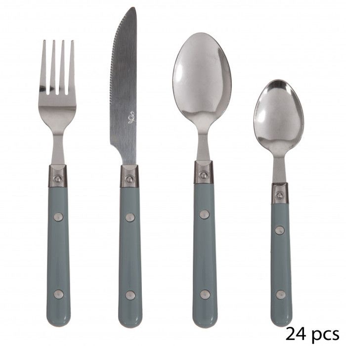 Ménagère 24 pièces Jasmin Secret de gourmet - Gris
