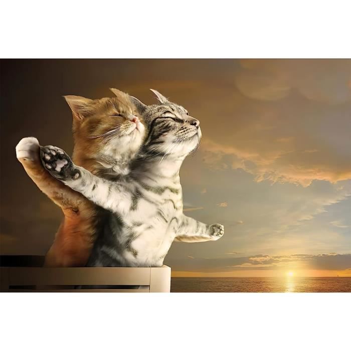 Puzzle 1000 Pièces WACYDSD – Forêt Animaux Cerfs – Lever De Soleil – Bois Naturel 750x500 Mm – Cadeau Adulte Et Enfant