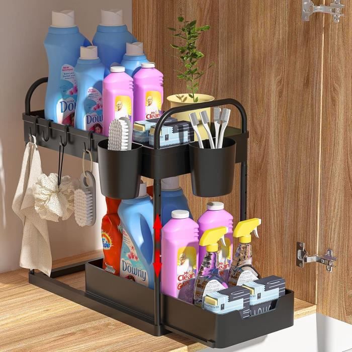 Organiseurs De Tiroirs De Cuisine Tiroir Coulissant Placard De Cuisine Organiseurs Tiroirs Noir 1piece 38dx25wx19h Cm 87224667