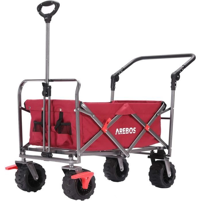 Chariot à Bras Pliable Pour Enfants – Auvent UV, Protection Pluie Et Moustiquaire – Extensible – Capacité 80 Kg – Freins Avant/arrière