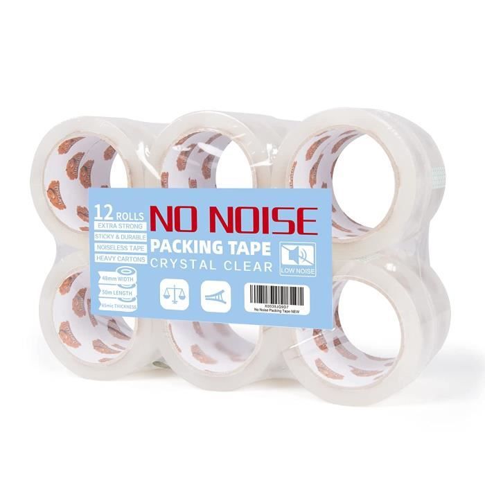 Ruban Adhésif Silencieux 48mm X 20m - Pack De 6 Avec Dévidoirs - Transparent - Pour Bureau Et Déménagement