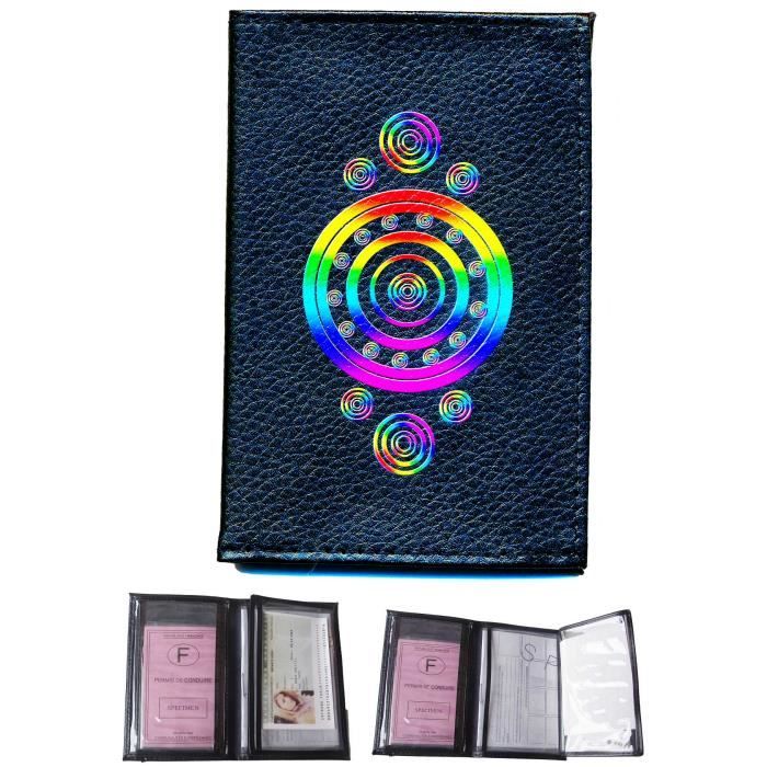 Etui Porte-documents Voiture En Cuir Rouge - Transparent Pour Permis, Cartes...