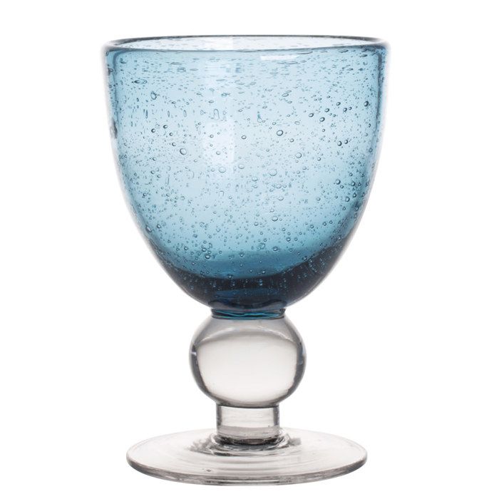 Verre à pied Artisan Bullé 28 cl bleu (lot de 6) - Table Passion