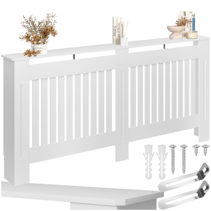 Protège radiateur - TECTAKE - Cache-radiateur VILA en bois MDF robuste et élégant 1723 x 19 x 82 cm - Blanc