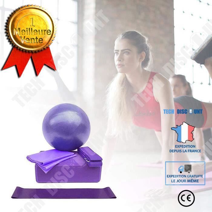 Kit De Démarrage Yoga 4 Pièces – Tapis, Sangle, Balle Et Pompe (neuf)