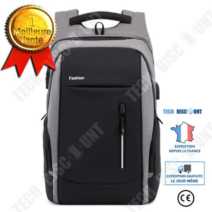 Sac à dos ordinateur portable pour homme, avec verrou antivol et port USB,  17 pouces, coque dure, imperméable, pour Travail/ L'école - Cdiscount  Bagagerie - Maroquinerie