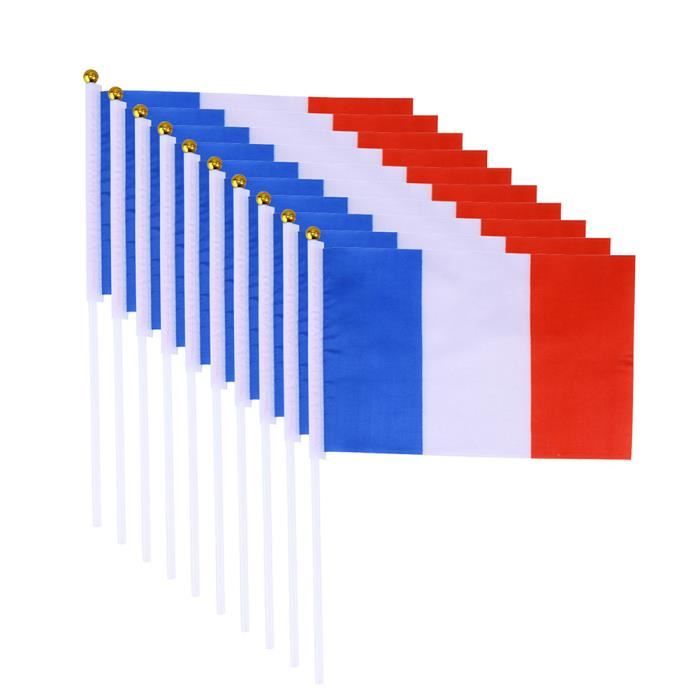 Lot De 12 Drapeaux Grecs Miniatures - 15x20cm Sur Bâton 30cm - Polyester Résistant - Pour Fêtes Et Décorations