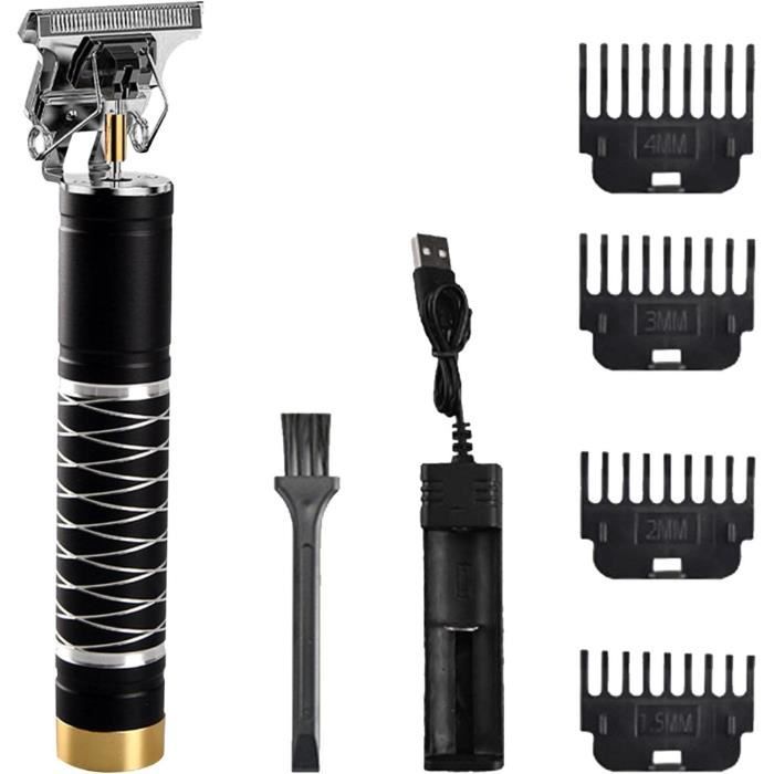 Tondeuse Cheveux Pro KEMEL KM-418 Sans Fil Rechargeable - 3 Têtes, Coupe Précise, Noir