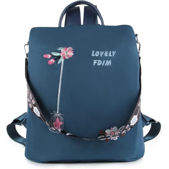 Sac à Dos Femme Imperméable 15L - Léger, Poche Ordinateur - Pour Travail, École, Voyage - Nylon Noir