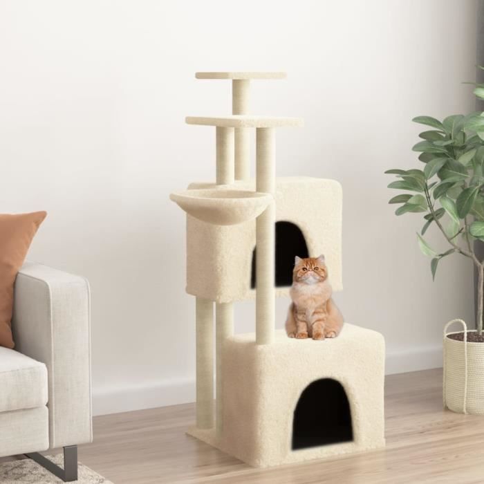 vidaXL Arbre à chat 153 cm Crème - vue 5