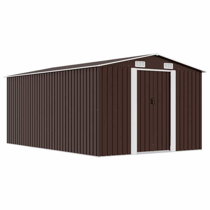 Vidaxl Abri de jardin 257x392x181 cm Métal Marron 143347