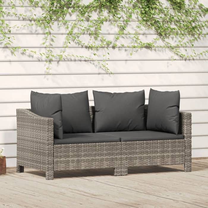 vidaXL Salon de jardin 2 pcs Résine tressée - vue 10