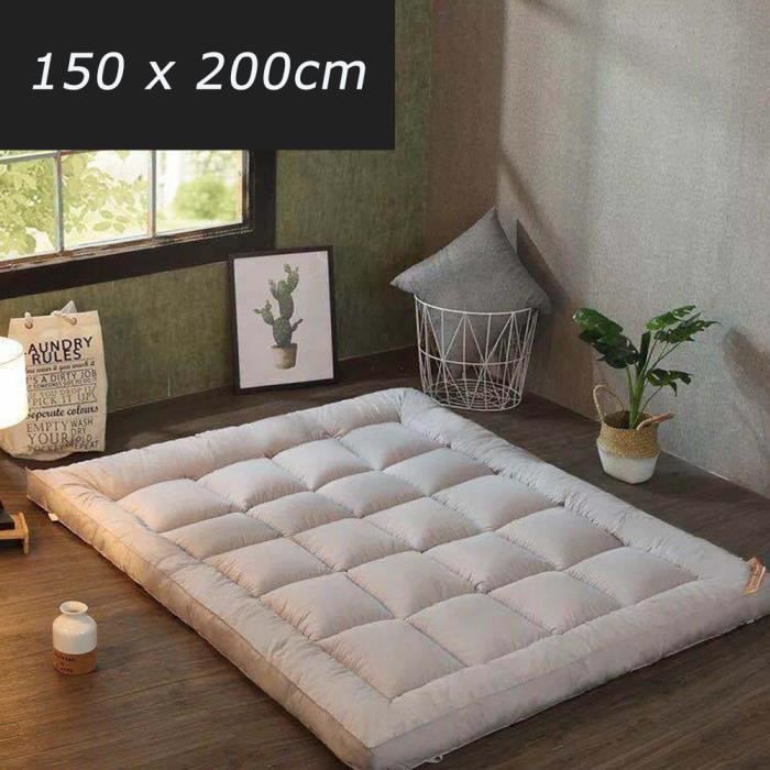 Japonais Pliant Matelas Futon Pliable, Matelas Pliable Portatif De Futon Matelas Double, Gris
