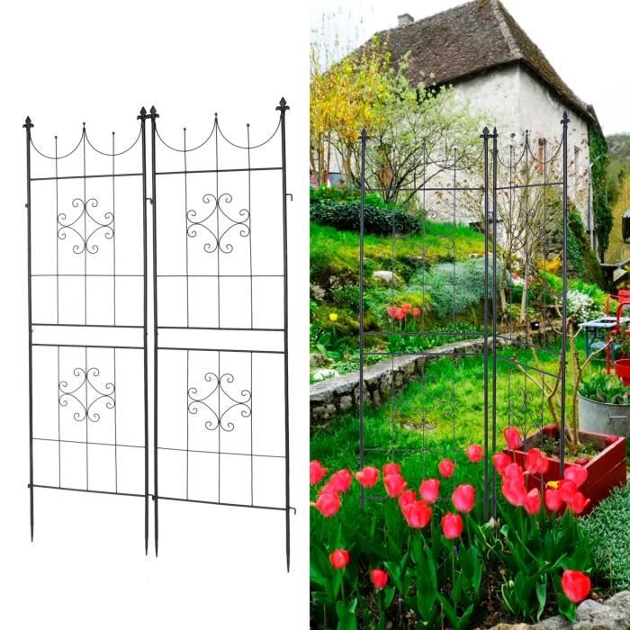 Lot De 5 Treillis Empilables Pour Plantes Grimpantes - Support Jardin Plastique Vert Pour Pots Et Jardinières
