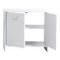 L52,3 x H52,5 x P27,9 cm PEGANE Meuble sous lavabo 2 Portes Coloris Blanc