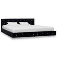 CES- Cadre de lit double avec tête de lit avec matelas Noir Velours 180 x 200 cm -9786624217062-1