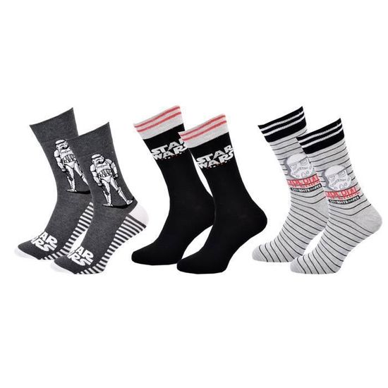 Chaussettes homme Star Wars en Coton Assortiment modeles photos selon arrivages Pack de 3 Paires Pack de 3 paires Cdiscount Pret a Porter