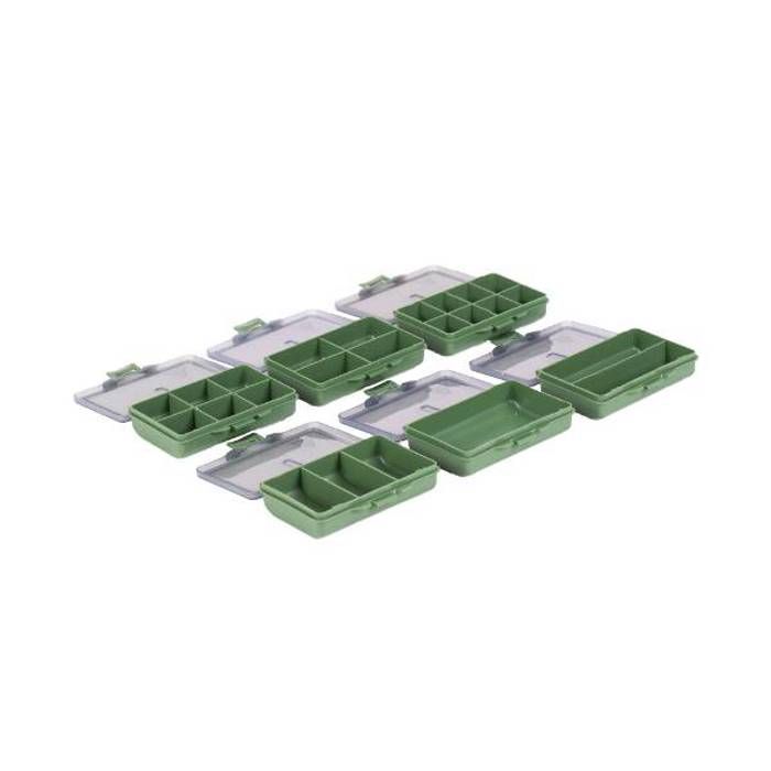 Boîte De Rangement Pour Pêche à La Carpe - 2 + 1 Compartiments, Avec Séparateurs Et Broches, En ABS Vert - 5