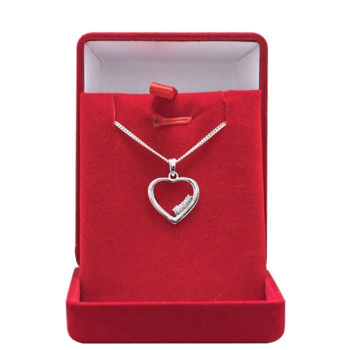 Parure De Bijoux En Argent 925 - Cœur Pendentif Collier Et Boucles D'oreilles - Neuf Avec étiquettes