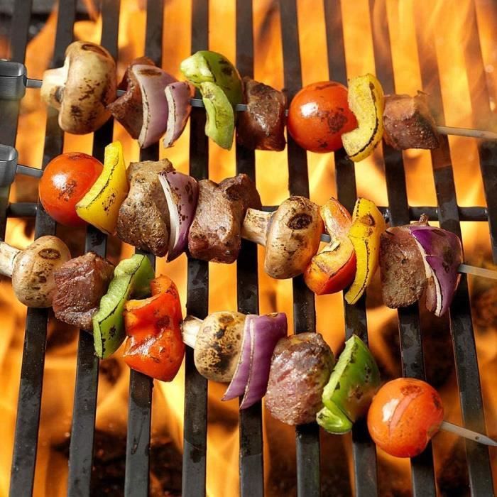 7 Pics à Brochettes Pour Grill Vertical Rosenstein & Söhne - 22 Cm, Pour Viande, Légumes, Fruits De Mer