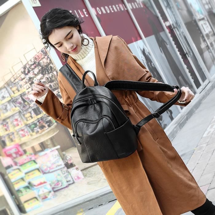 Sac Dos Femme Noir Noir Noir Cdiscount Bagagerie Maroquinerie