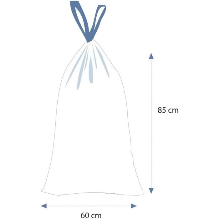 10 Sacs-poubelle 50 Litres Avec Lien Coulissant – Solides Et Fabriqués En France
