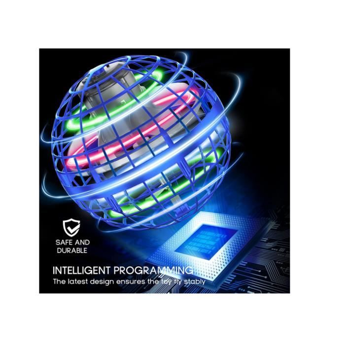 Tomzon A32 Boule Volante – Mini Drone Contrôlé à La Main – Rotation 360° – LED RGB – Recharge USB – Dès 6 Ans – Violet