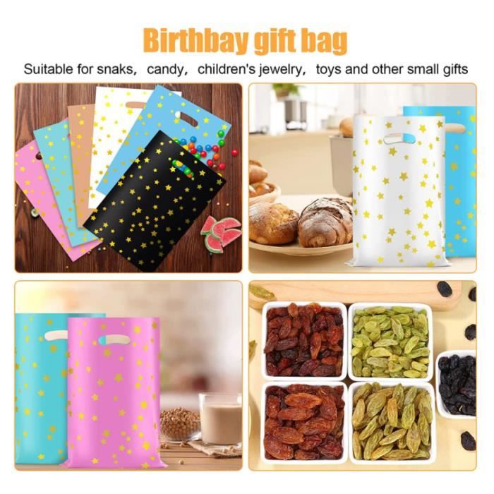 Lot de 60 Sacs Anniversaire Enfant,Sachets Anniversaire Garcon et Filles, Sacs Cadeau Pochette