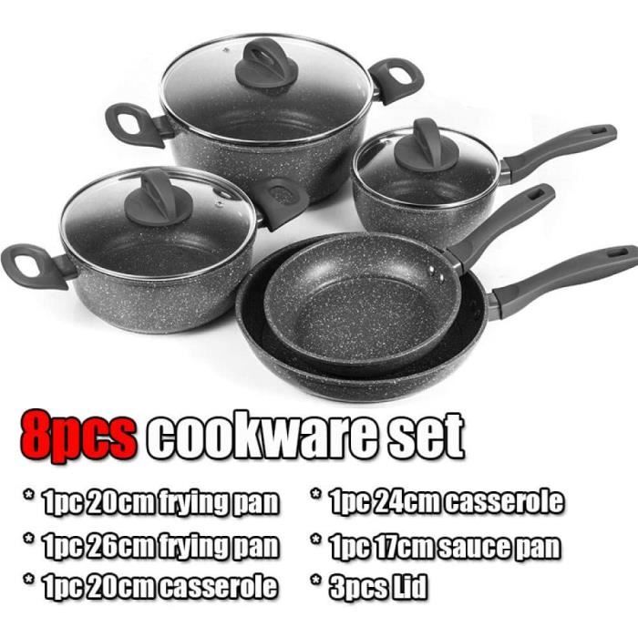 Batterie De Cuisine Camping 18 Cm - Poêle Légère En Aluminium (Gris)
