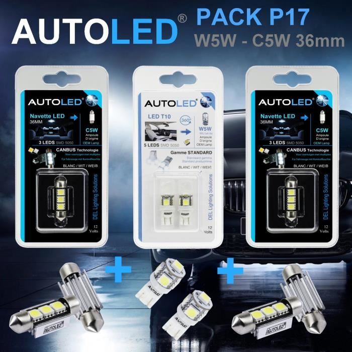 AMPOULES T10 W5W LED BLANC - HABITACLE / PLAQUE / FEUX DE POSITION AUTOLED®